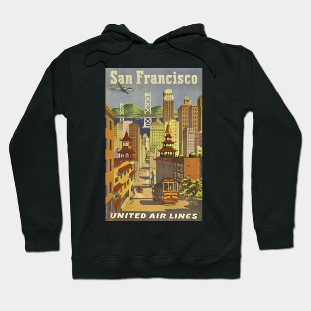 Vintage Poster San Francisco Airlines Hoodie by Yaelledark